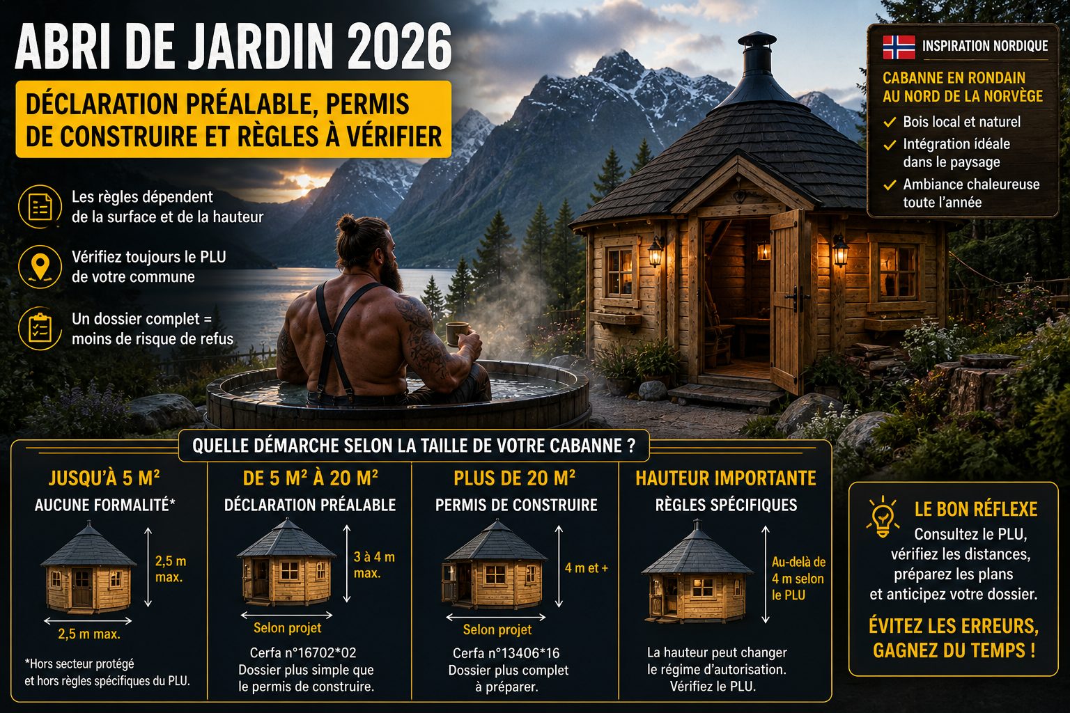 Abri de jardin 2026 : déclaration préalable, permis de construire et règles à vérifier