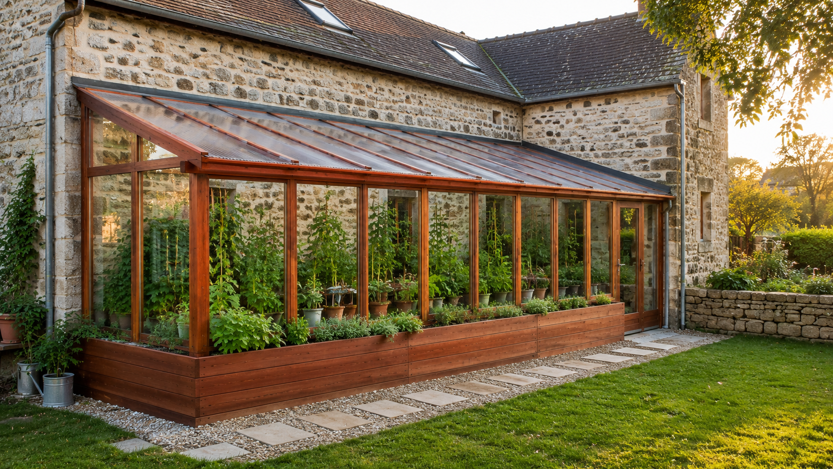Construire une véranda-serre adossée à sa maison : un jardin d’hiver productif, durable et économique